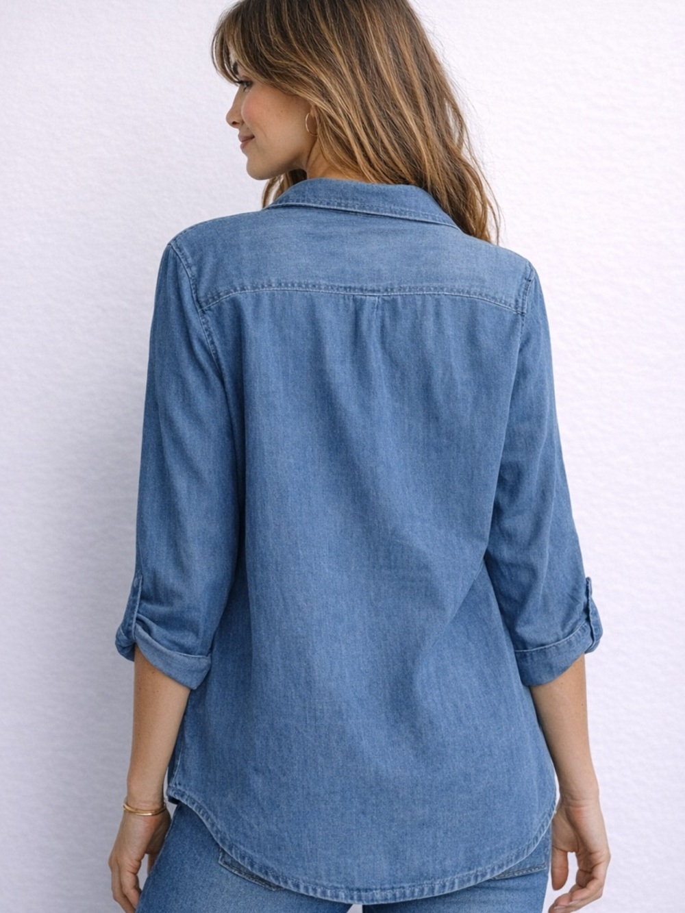 Quacker Factory Denim Shirt XL
Embroidered Floral Button Front
Chambray - Picture 2 of 9